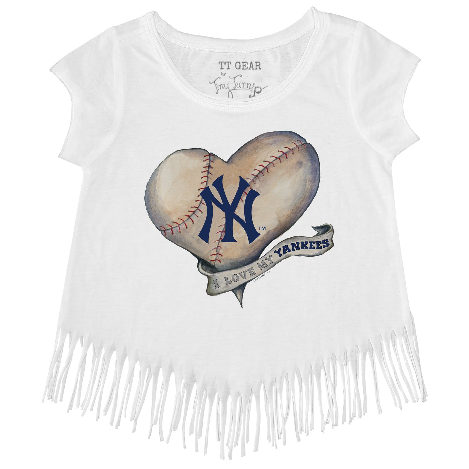 Toddler Tiny Turnip White New York Yankees Baseball Flag T-Shirt Size: 4T