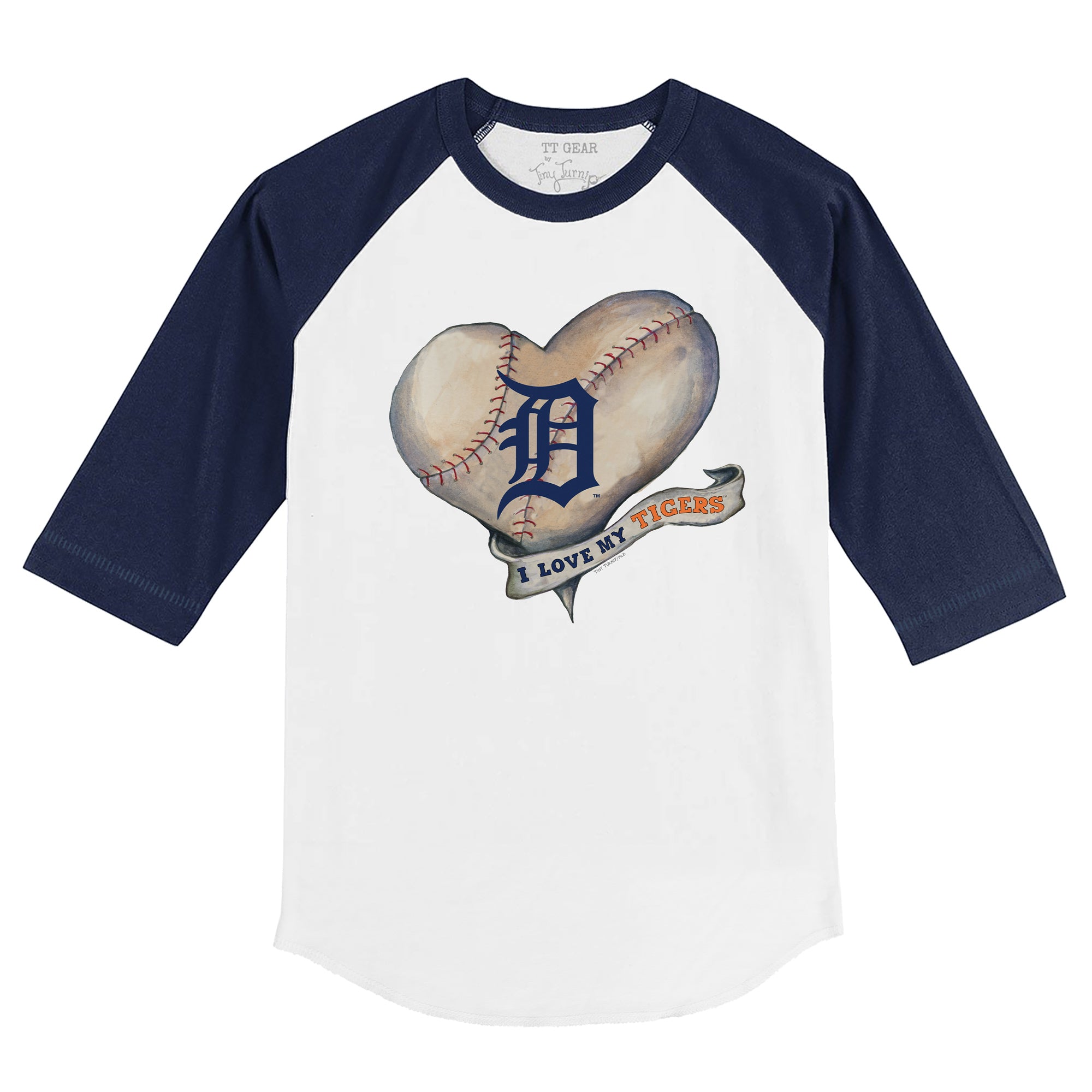 Youth Tiny Turnip White Detroit Tigers Baseball Flag T-Shirt Size: Large