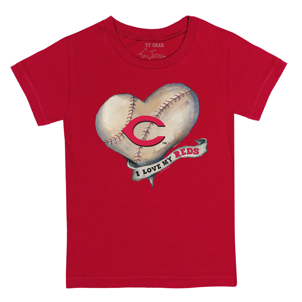 Lids Cincinnati Reds Tiny Turnip Youth Heart Mom T-Shirt - White