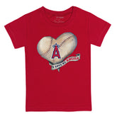 Los Angeles Angels Baseball Heart Banner Tee Shirt