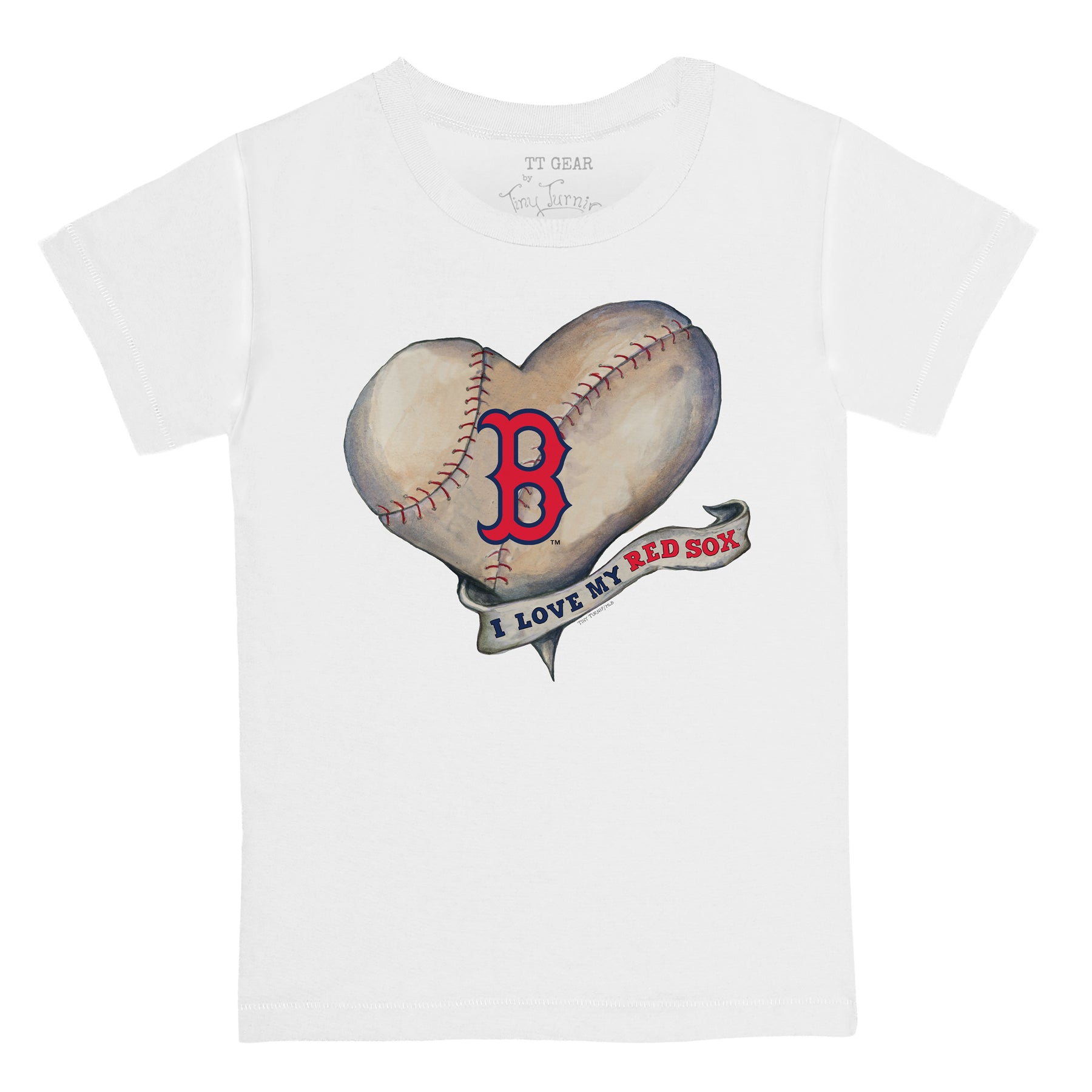 Boston Red Sox Tiny Turnip Toddler Stacked 3/4-Sleeve Raglan T