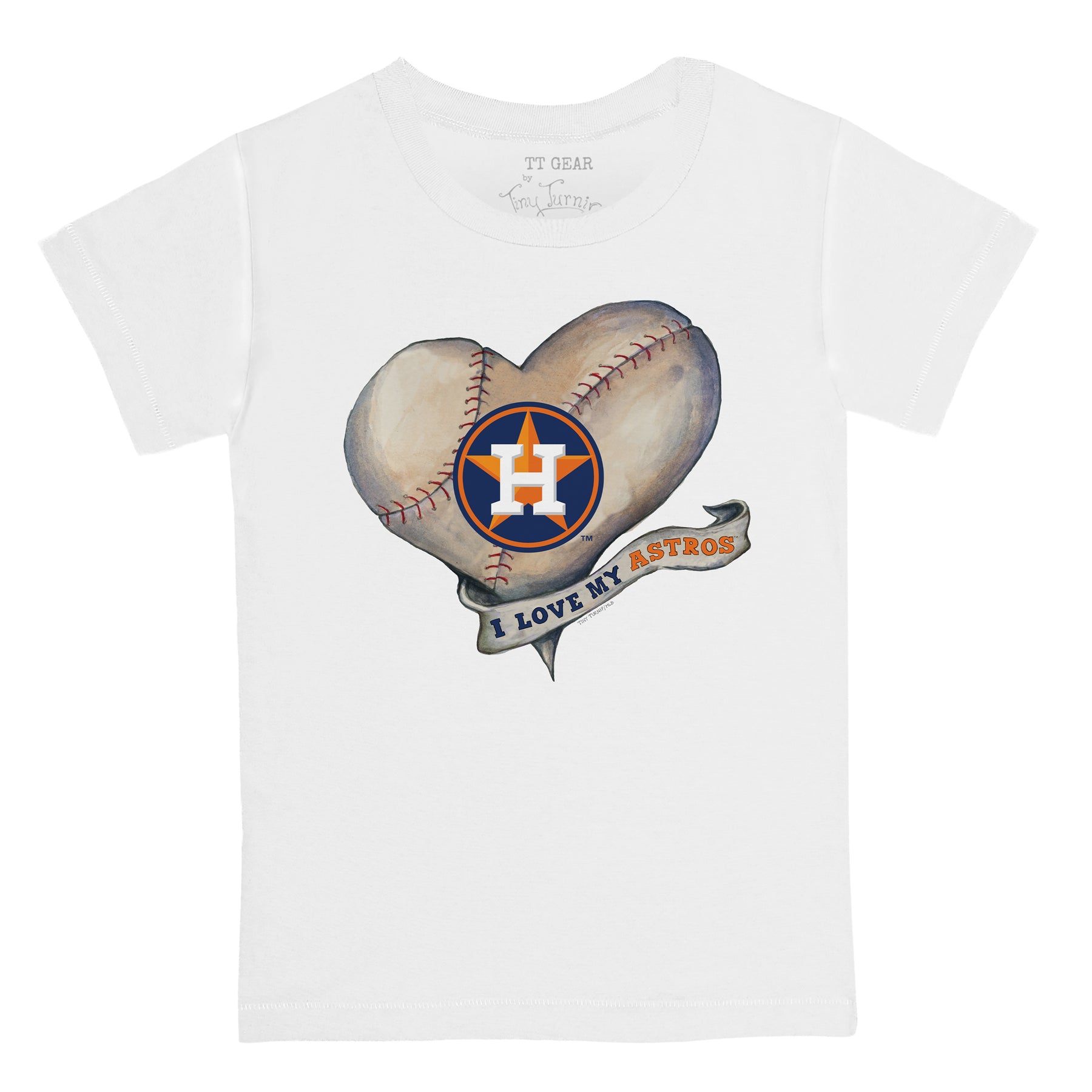 Women's Tiny Turnip White Houston Astros Baseball Pow T-Shirt