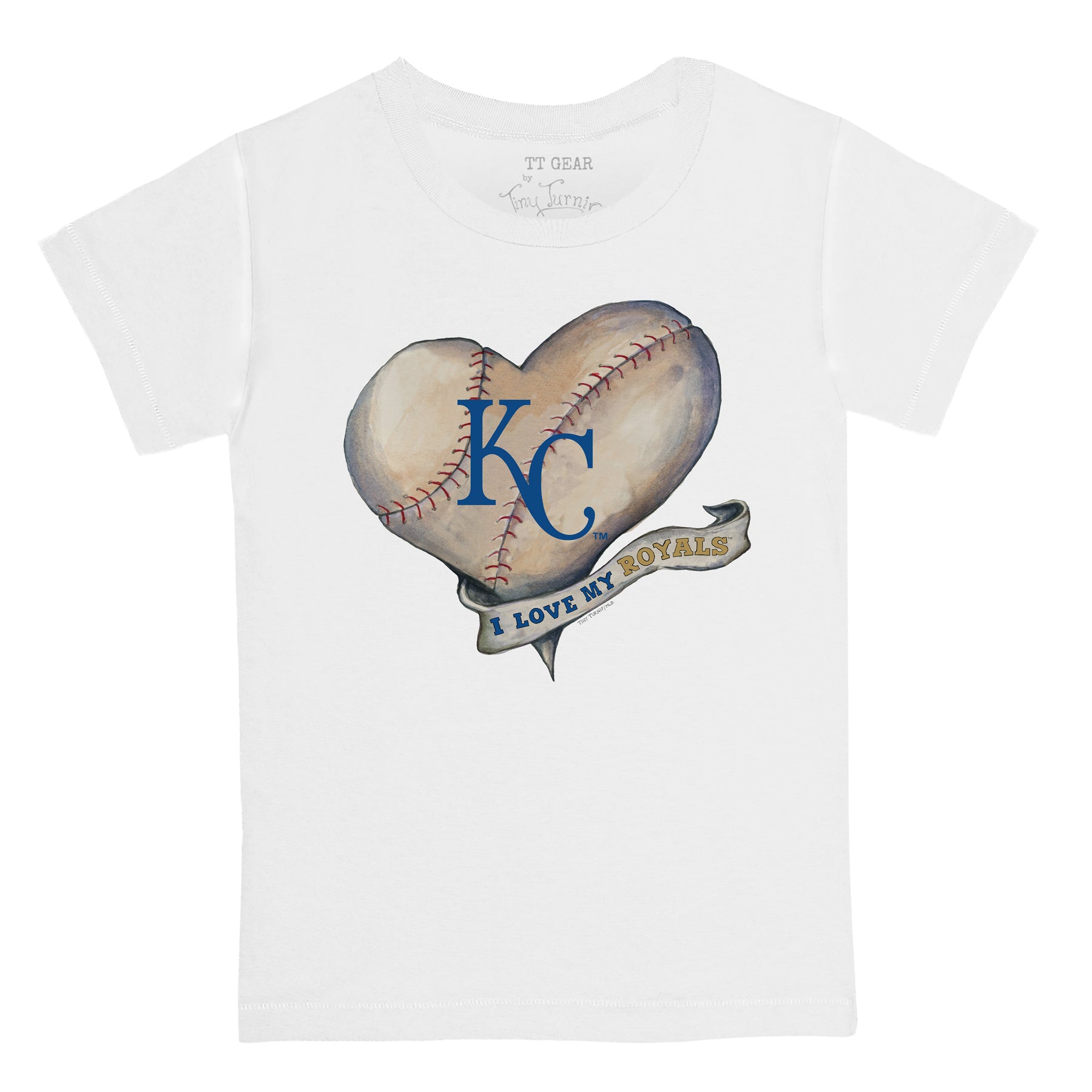 Kansas City Royals Tiny Turnip Youth Teddy Boy 3/4-Sleeve Raglan T-Shirt -  White/Royal