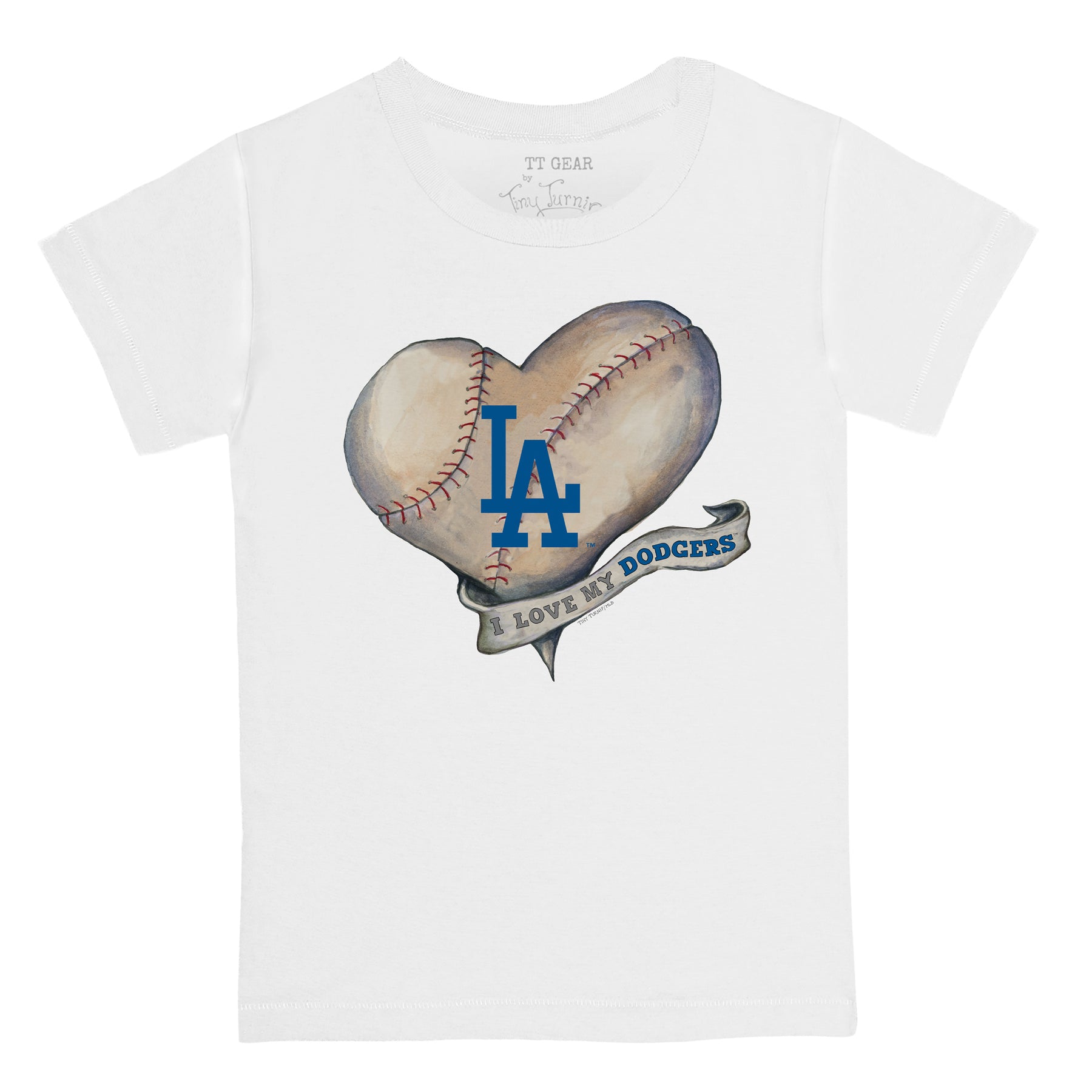 Youth Tiny Turnip White Los Angeles Dodgers State Outline T-Shirt Size: Medium