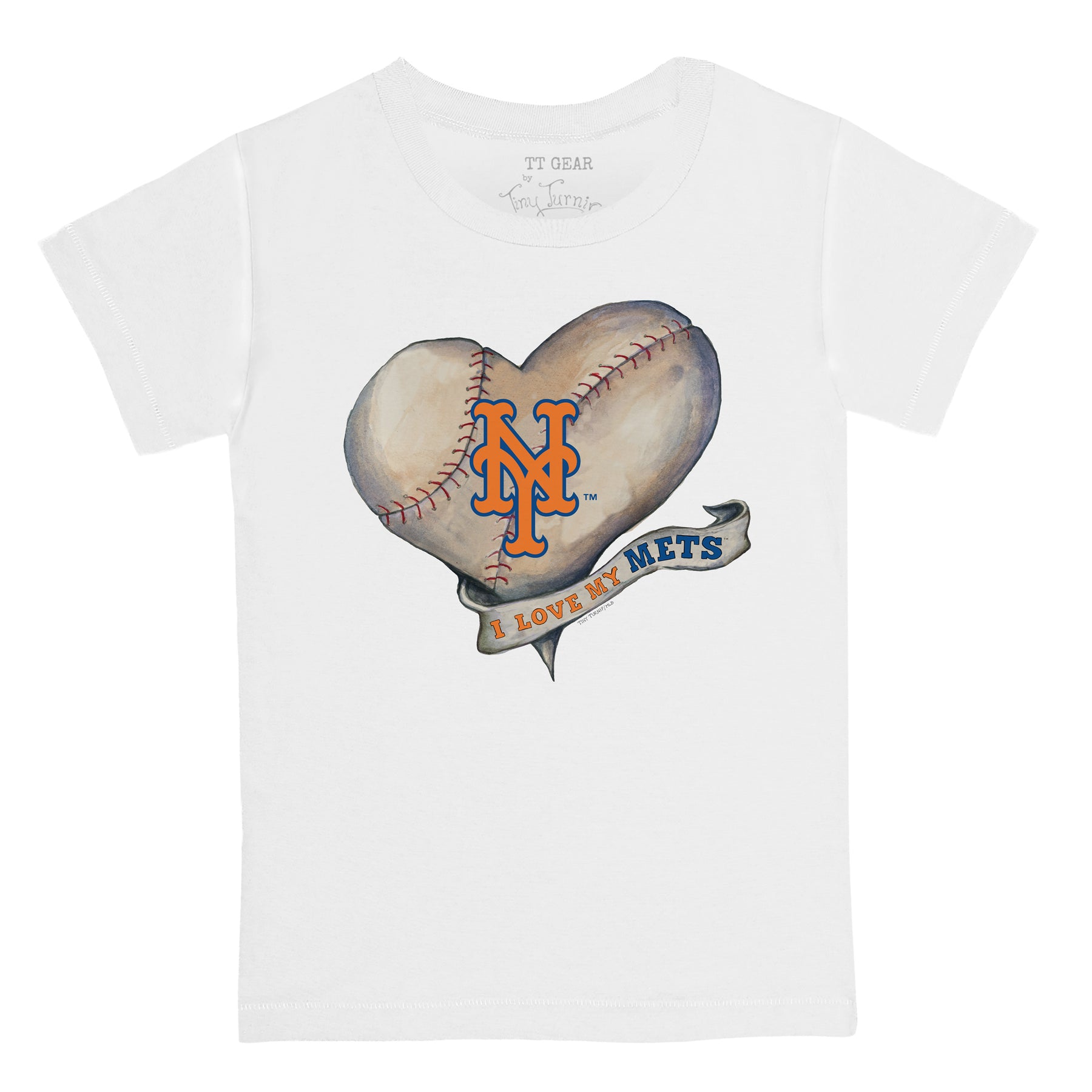 New York Mets Baseball Heart Banner Tee Shirt