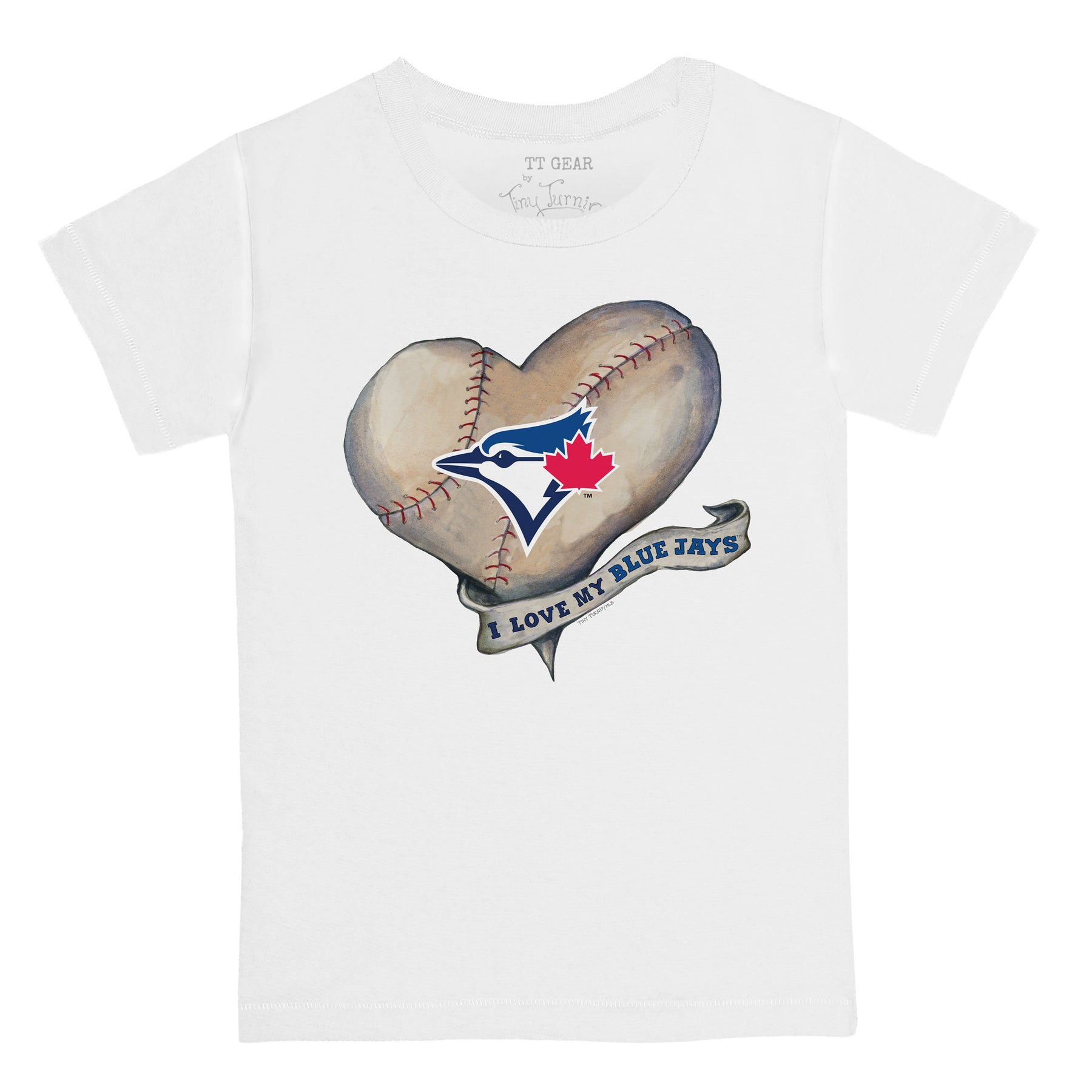 Toronto Blue Jays Tiny Turnip Youth Baseball Pow 3/4-Sleeve Raglan T-Shirt  - White/Royal