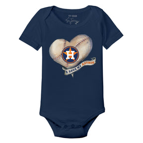 Houston Astros Baseball Heart Banner Short Sleeve Snapper