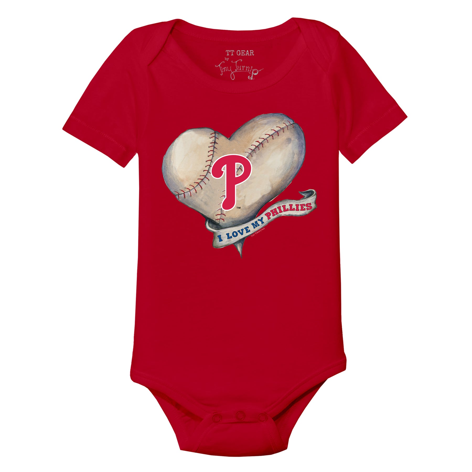 Infant Tiny Turnip White Philadelphia Phillies Baseball Love Bodysuit