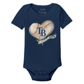 Tampa Bay Rays Baseball Heart Banner Short Sleeve Snapper