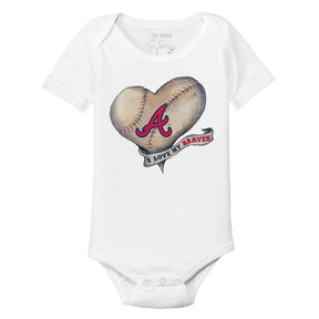 Atlanta Braves Baseball Heart Banner Short Sleeve Snapper