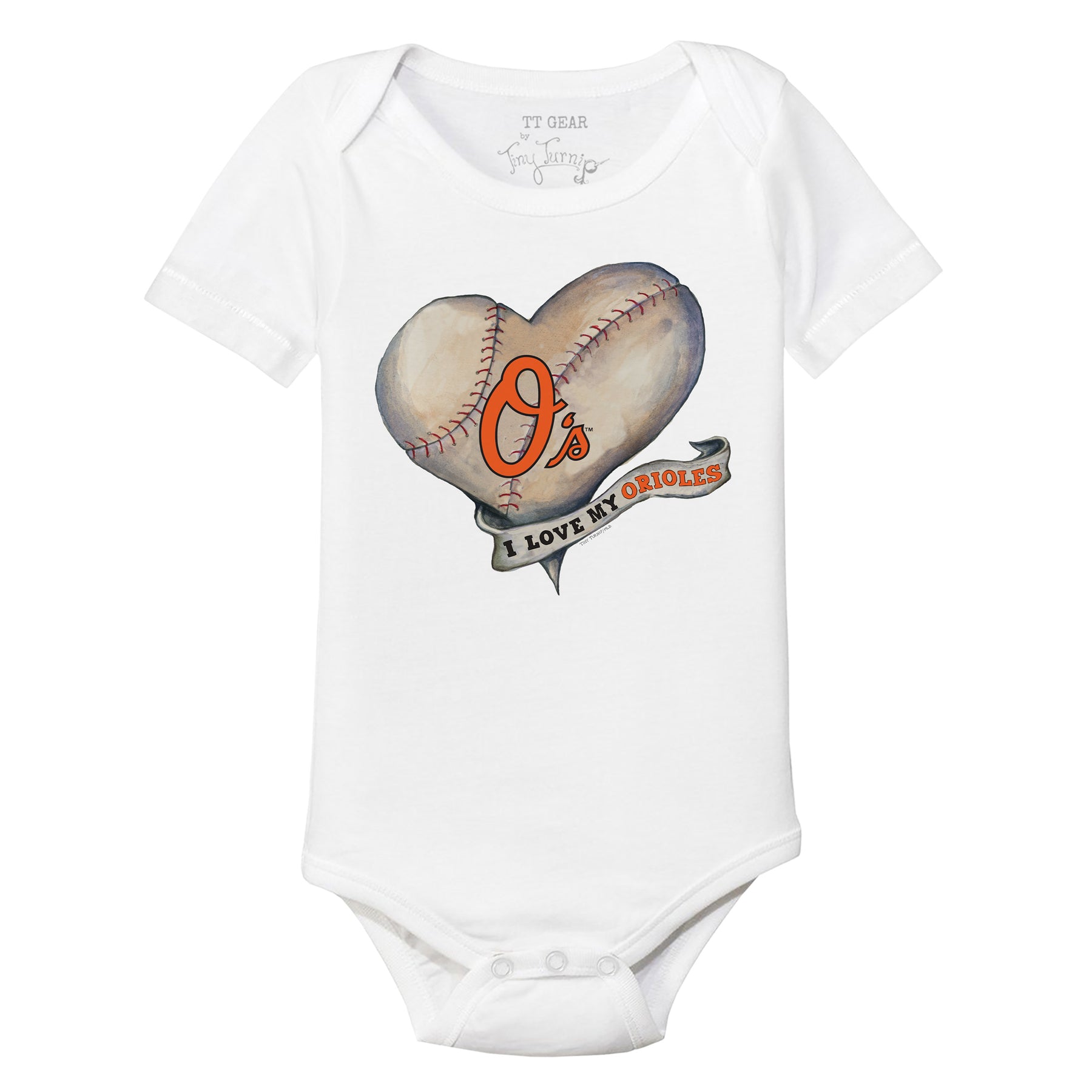 Baltimore Orioles Baseball Heart Banner Short Sleeve Snapper 18M / Black