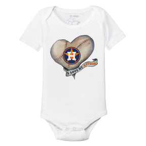 Houston Astros Baseball Heart Banner Short Sleeve Snapper