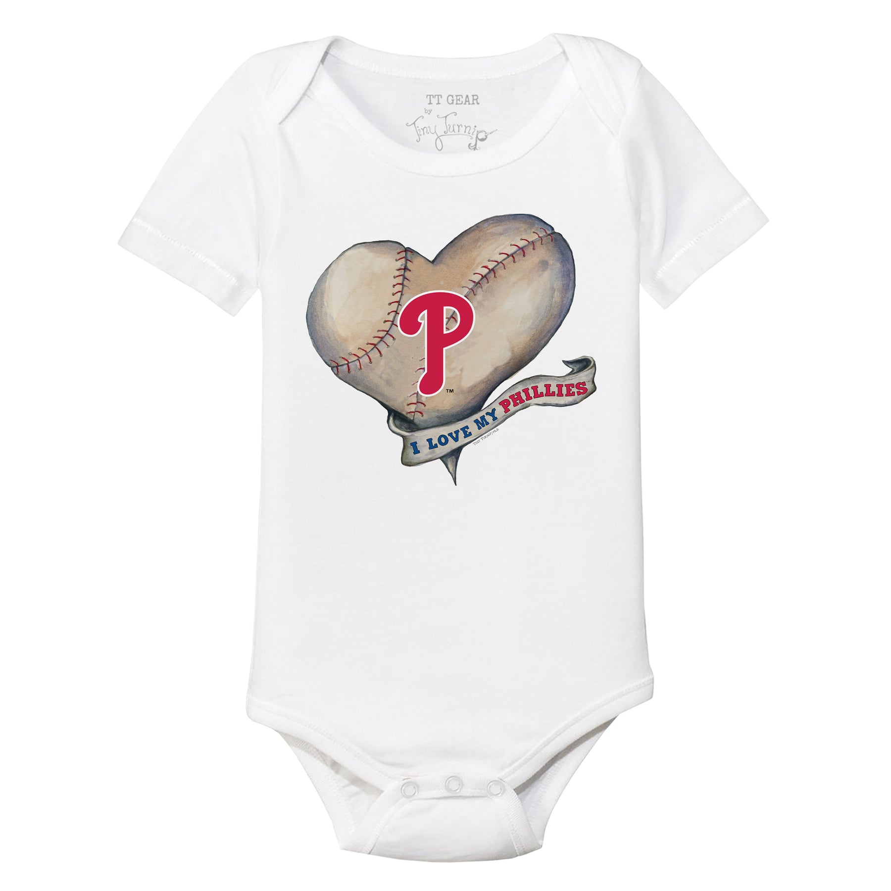 Philadelphia Phillies Baseball Heart Banner Short Sleeve Snapper