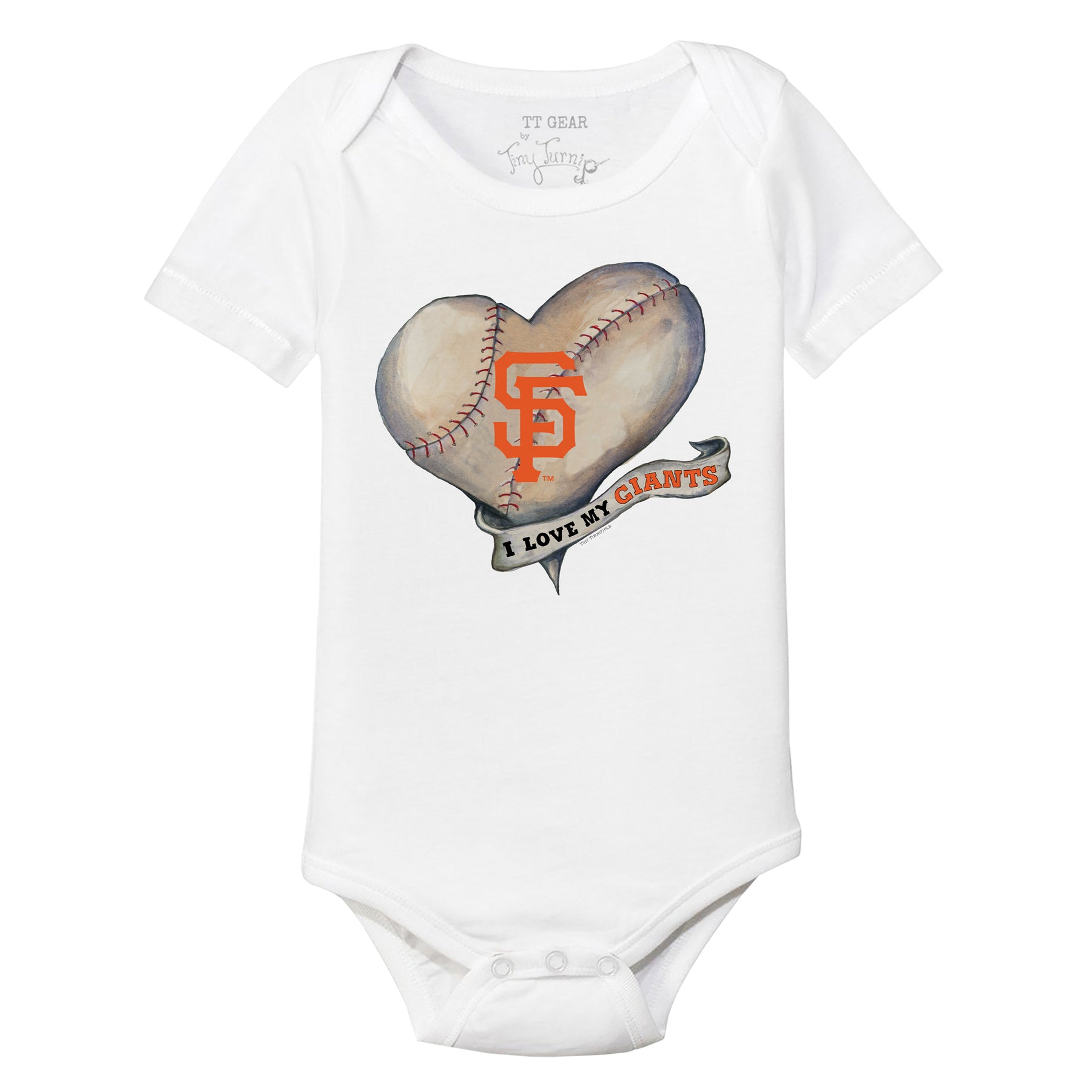 Infant Tiny Turnip White Houston Astros Heart Banner T-Shirt