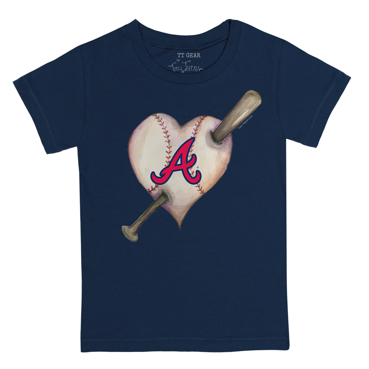 Atlanta Braves Heart Bat Tee Shirt