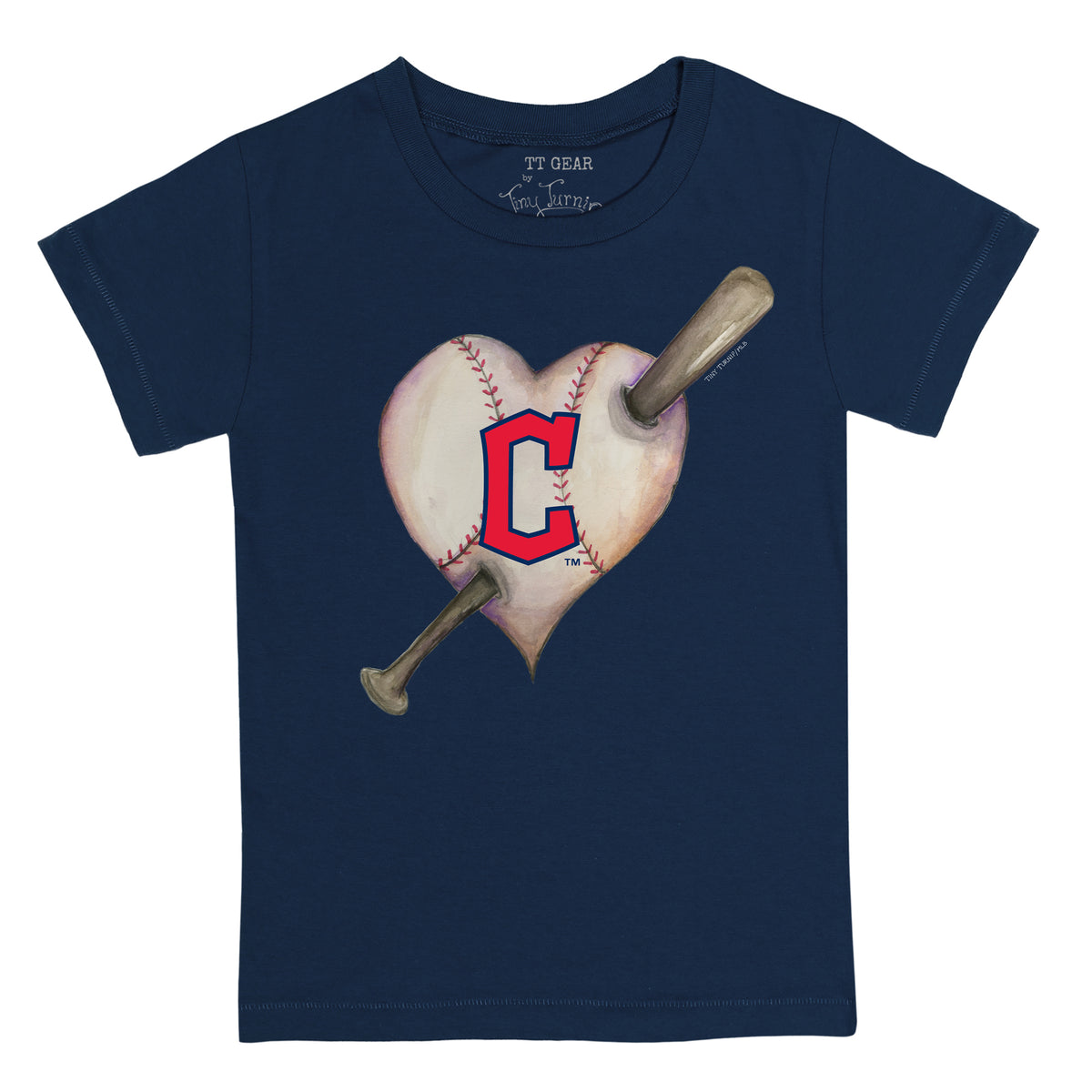 Cleveland Guardians Heart Bat Tee Shirt