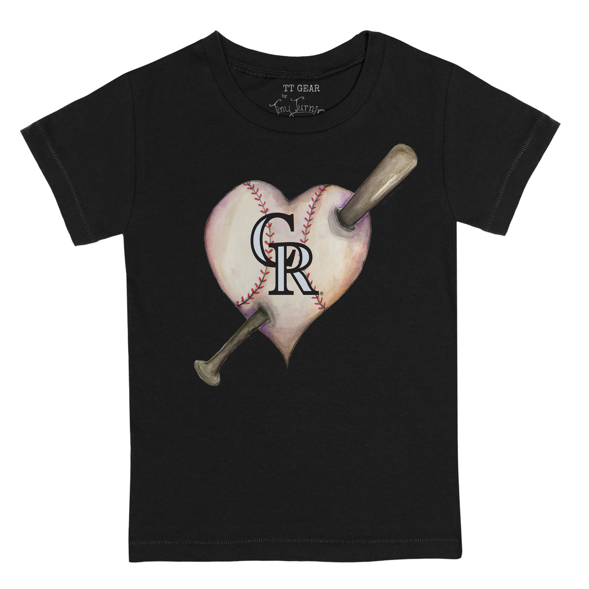 Colorado Rockies Heart Bat Tee Shirt