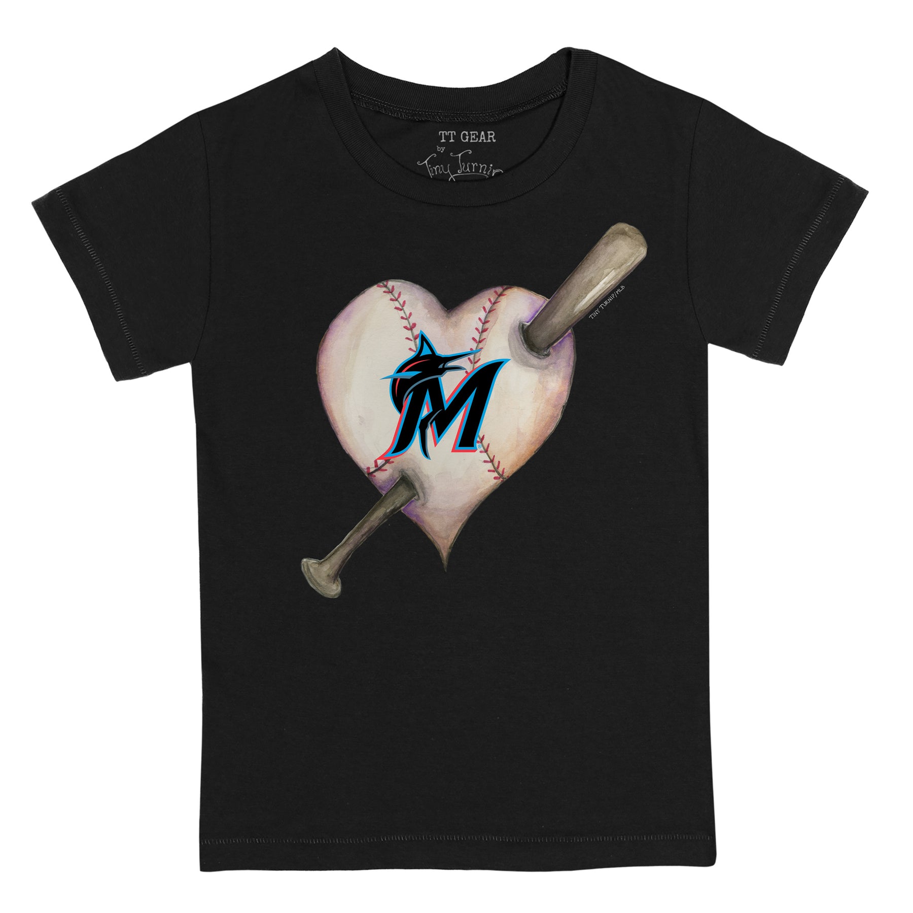 Miami Marlins Heart Bat Tee Shirt