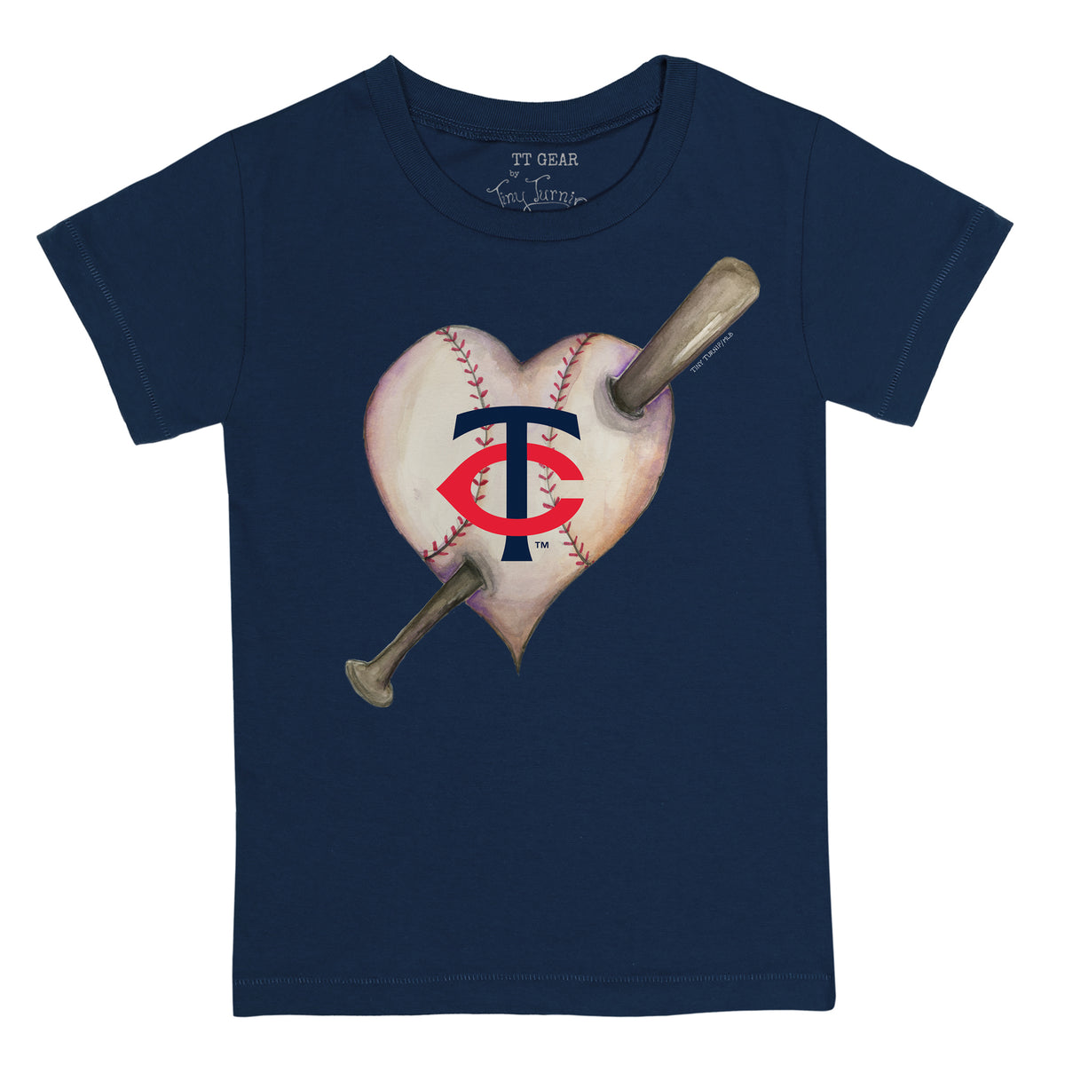 Minnesota Twins Heart Bat Tee Shirt