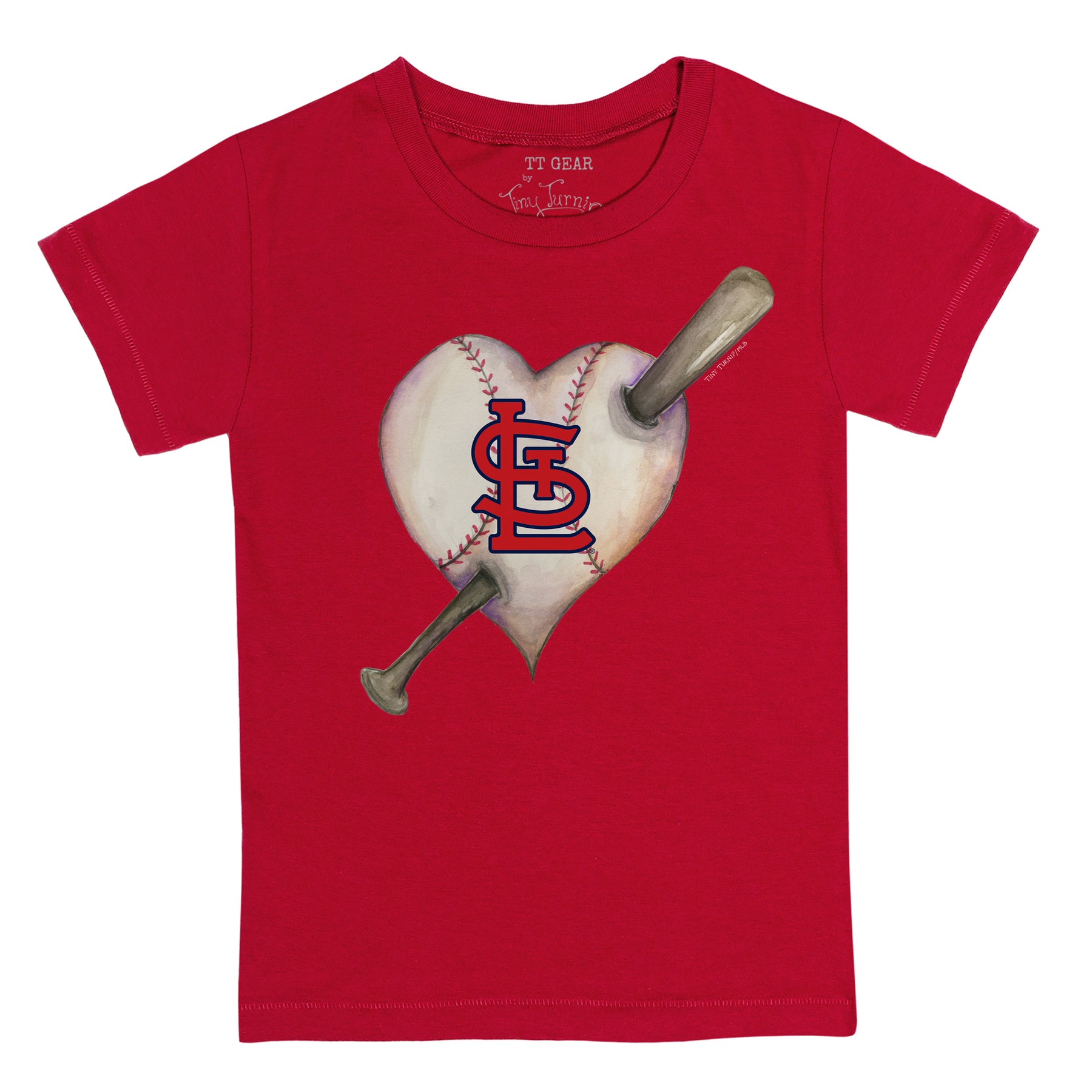 St. Louis Cardinals Tiny Turnip Women's Heart Bat 3/4-Sleeve Raglan T-Shirt  - White/Black
