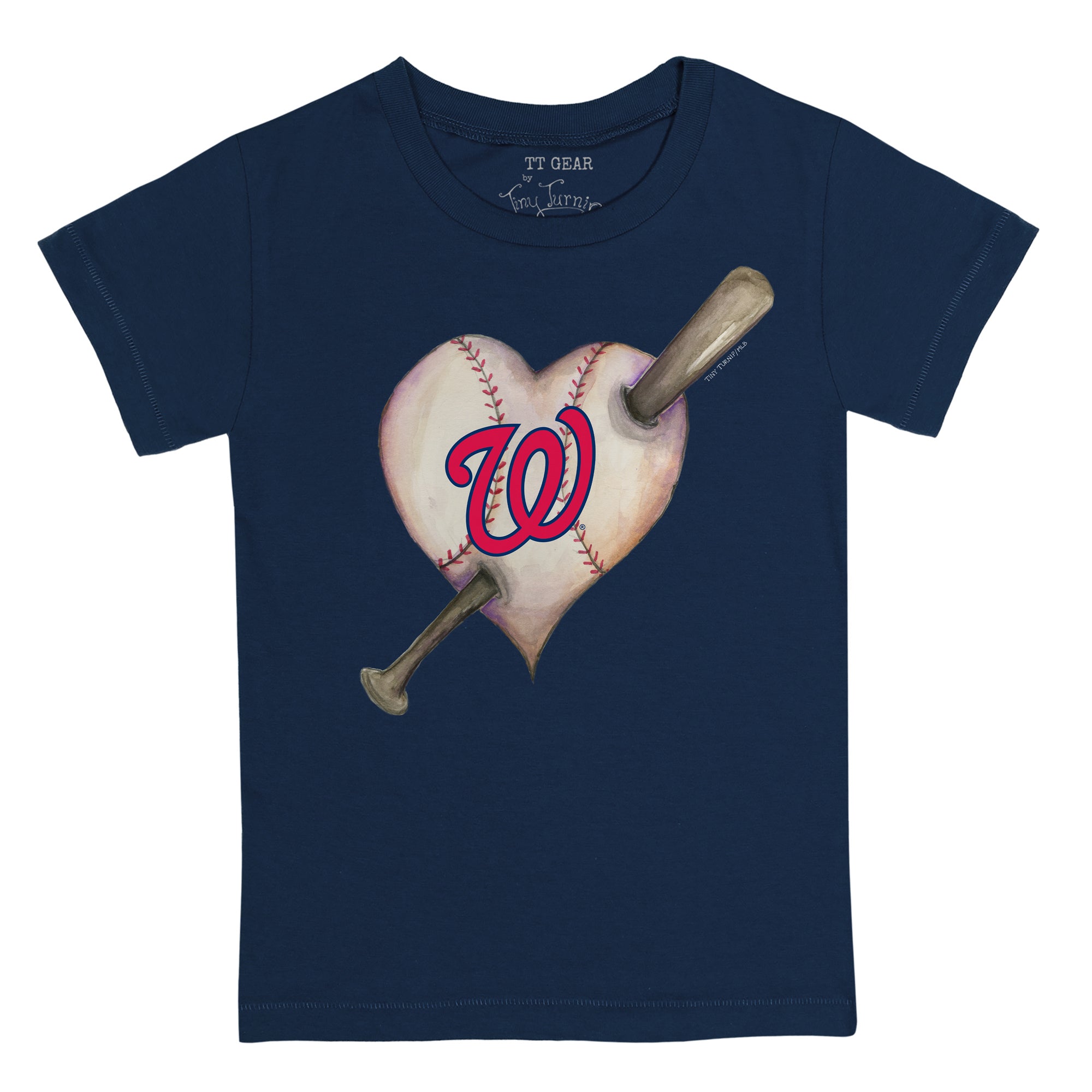 Toddler Tiny Turnip White/Navy Washington Nationals Hot Bats 3/4-Sleeve Raglan T-Shirt Size: 4T