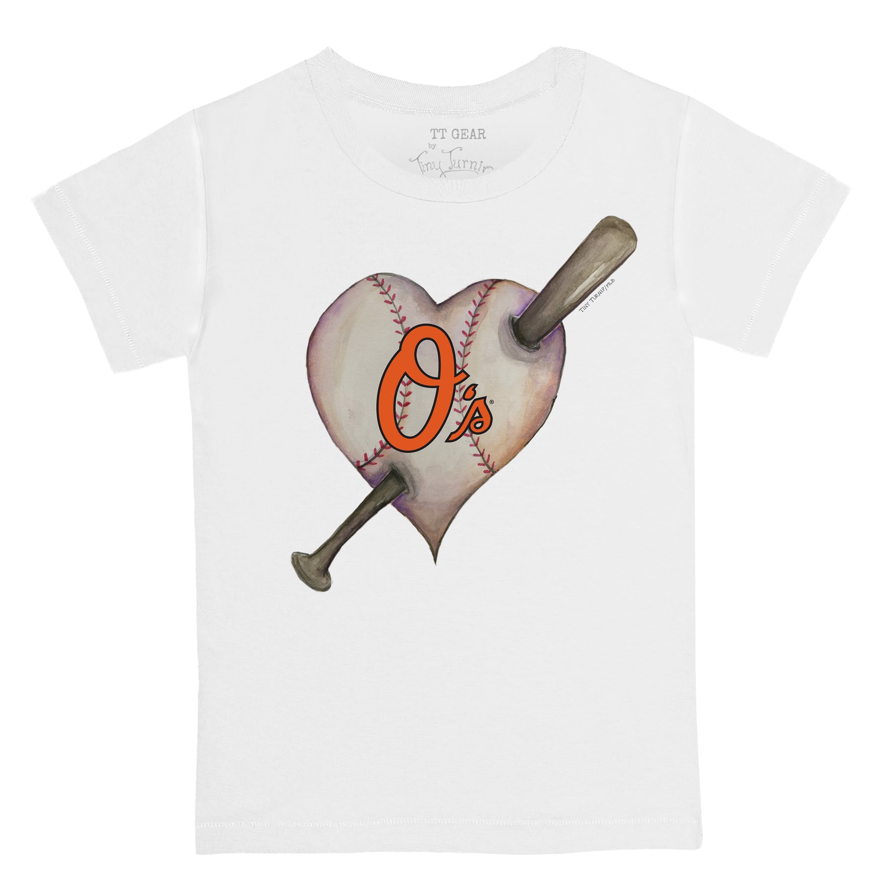 Baltimore Orioles Heart Bat Tee Shirt
