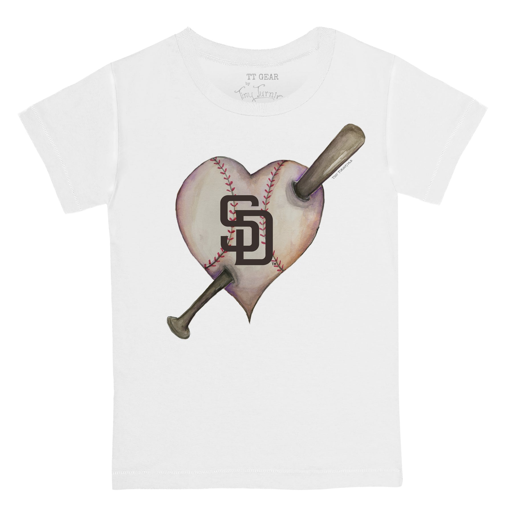 San Diego Padres Tiny Turnip Women's Baseball Tie T-Shirt - White