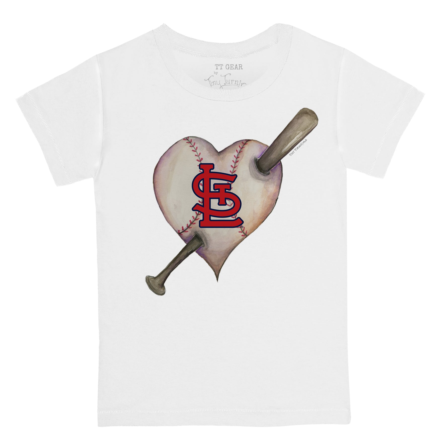 Youth Tiny Turnip White St. Louis Cardinals Heart Lolly T-Shirt Size: Small