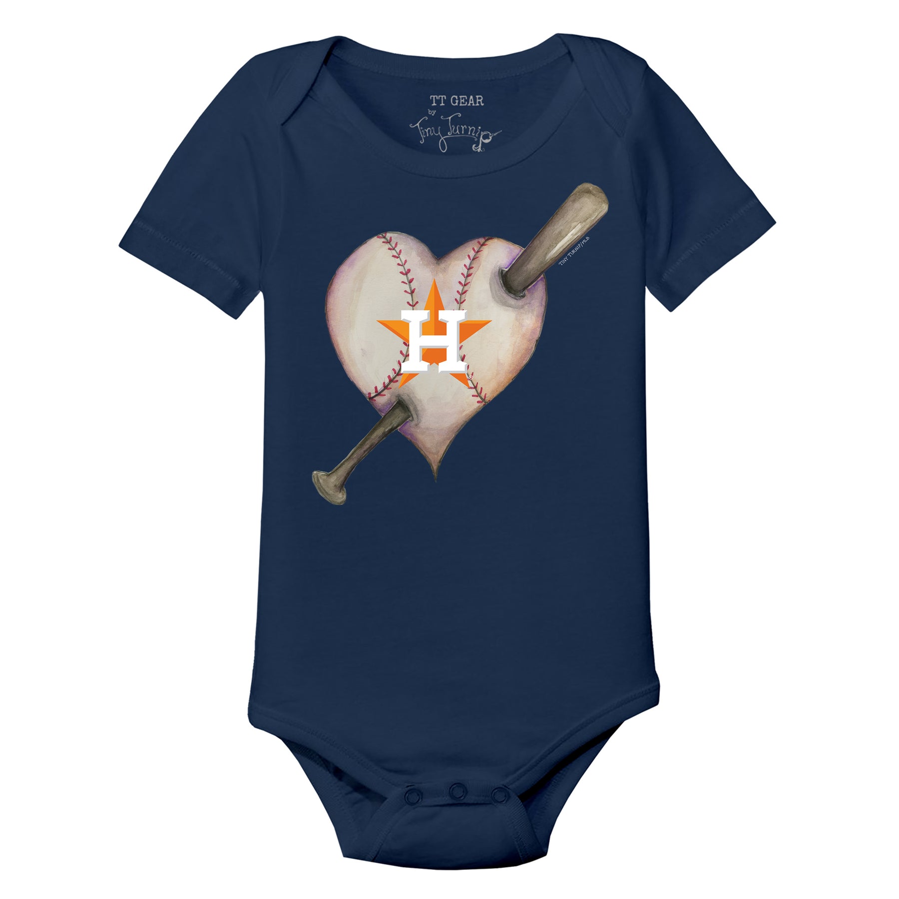 Houston Astros Heart Bat Short Sleeve Snapper