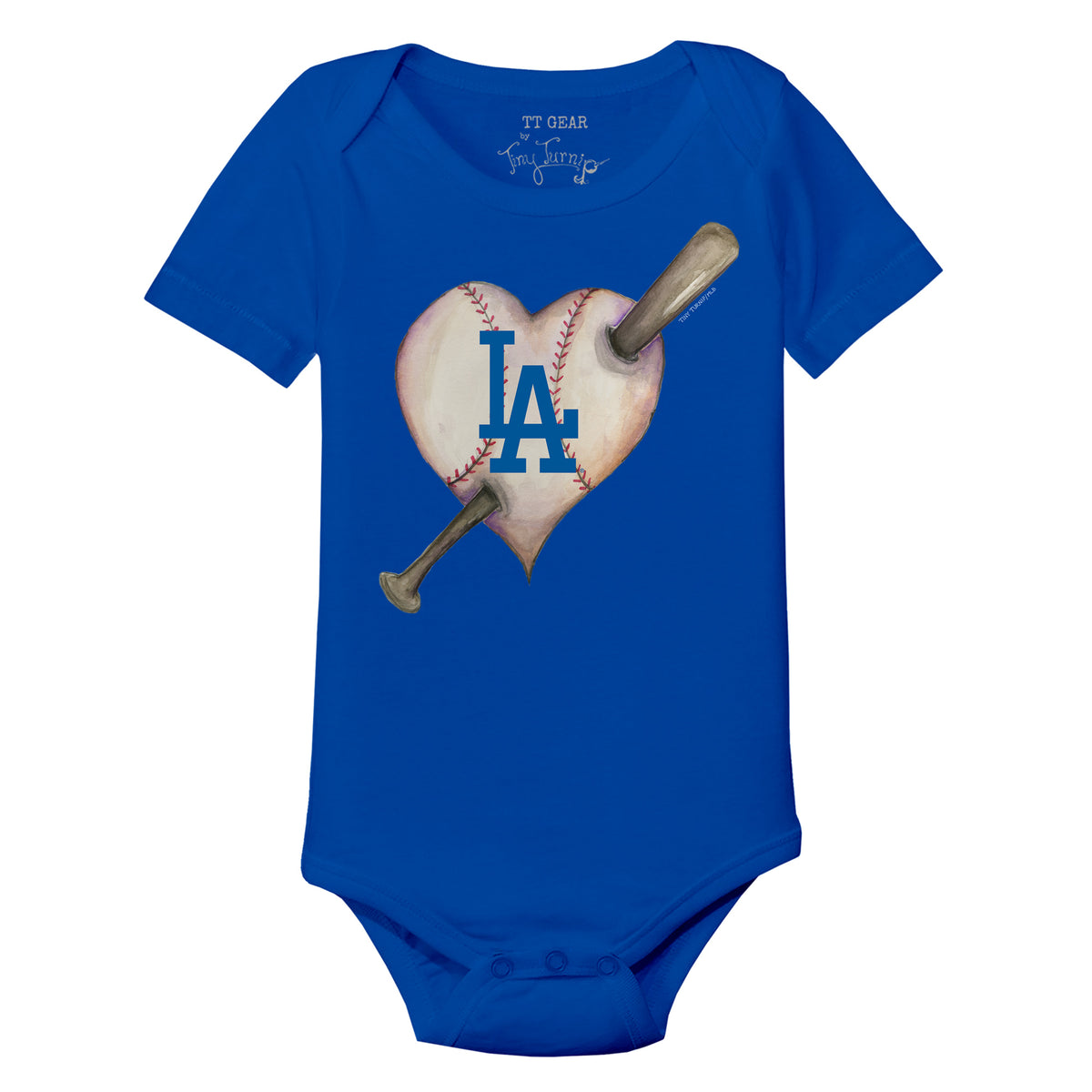 Los Angeles Dodgers Heart Bat Short Sleeve Snapper