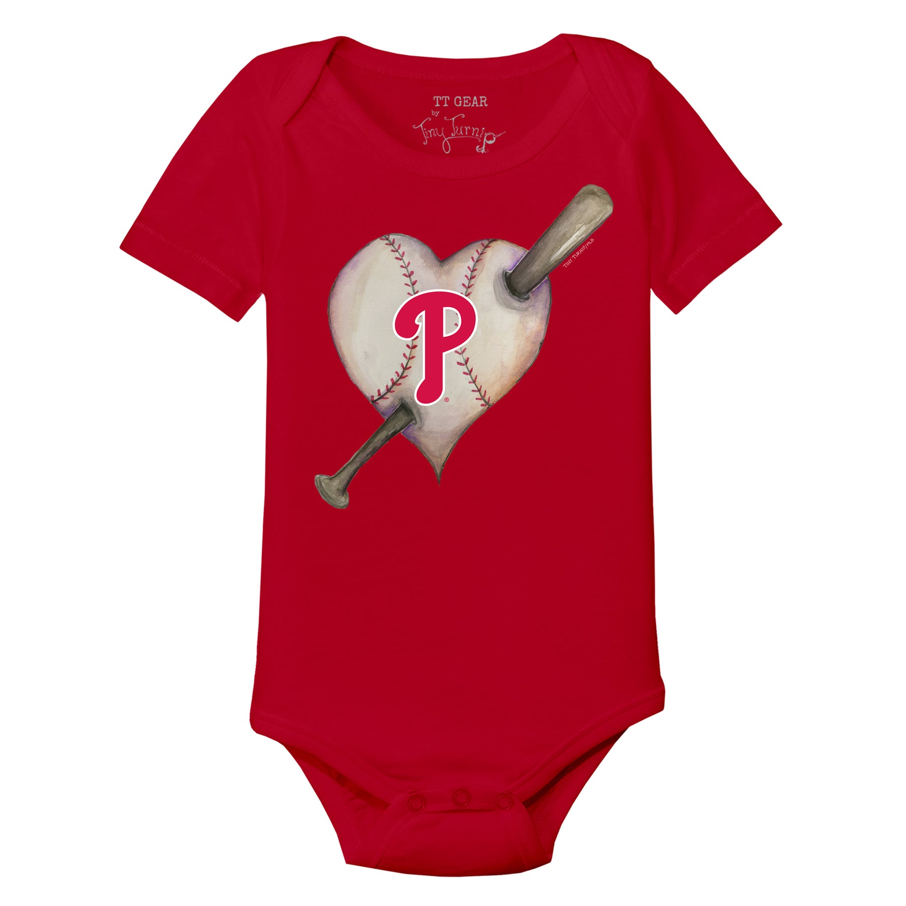 Philadelphia Phillies Heart Bat Short Sleeve Snapper