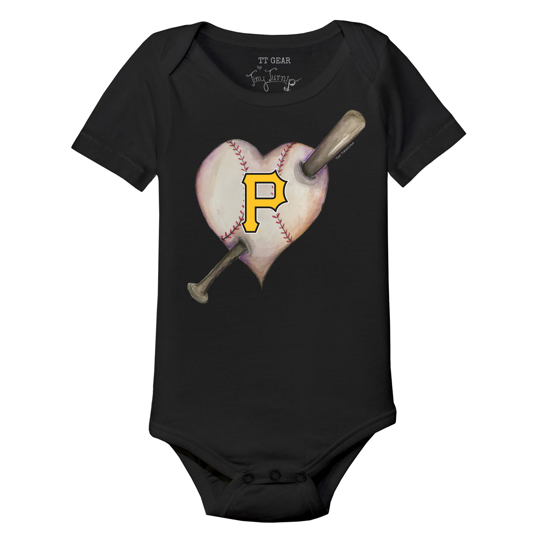 Pittsburgh Pirates Heart Bat Short Sleeve Snapper