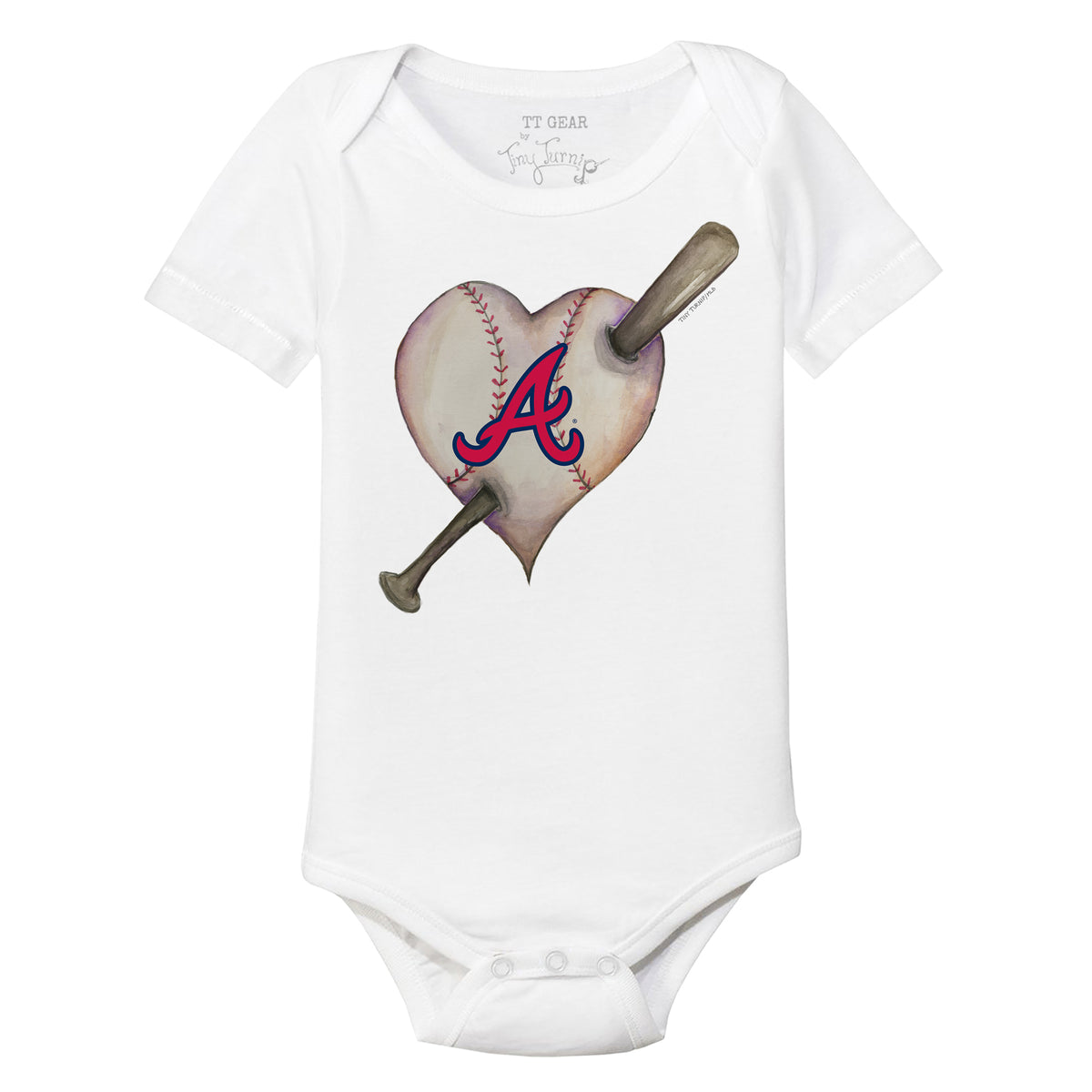 Atlanta Braves Heart Bat Short Sleeve Snapper