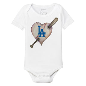 Los Angeles Dodgers Heart Bat Short Sleeve Snapper