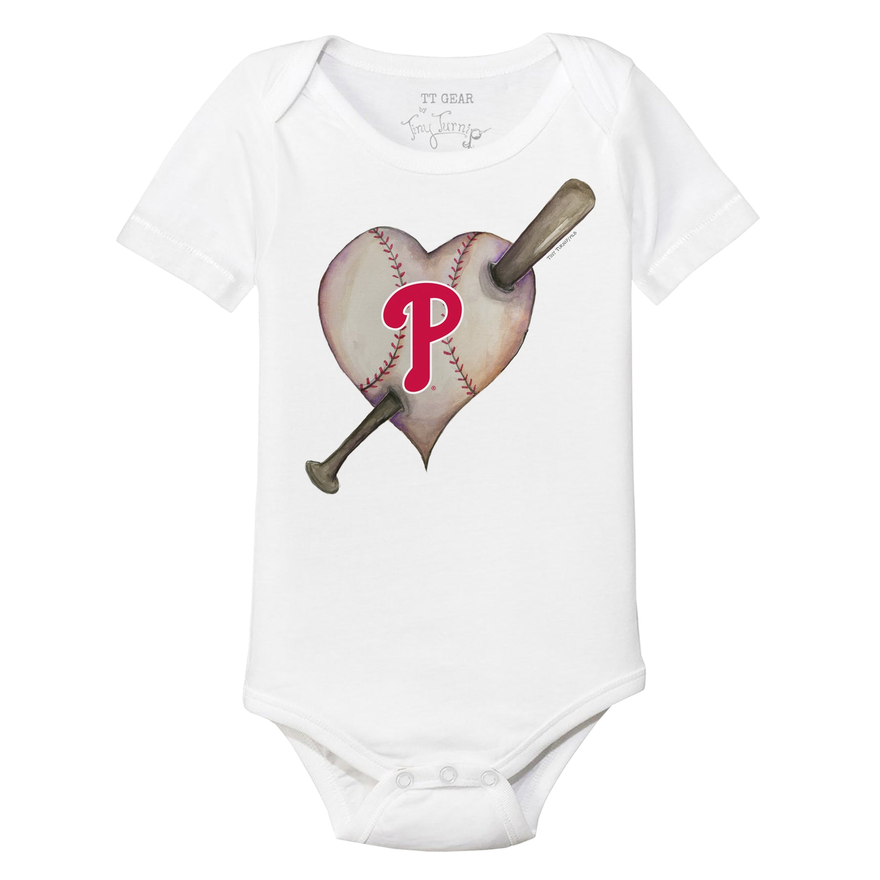 Philadelphia Phillies Heart Bat Short Sleeve Snapper