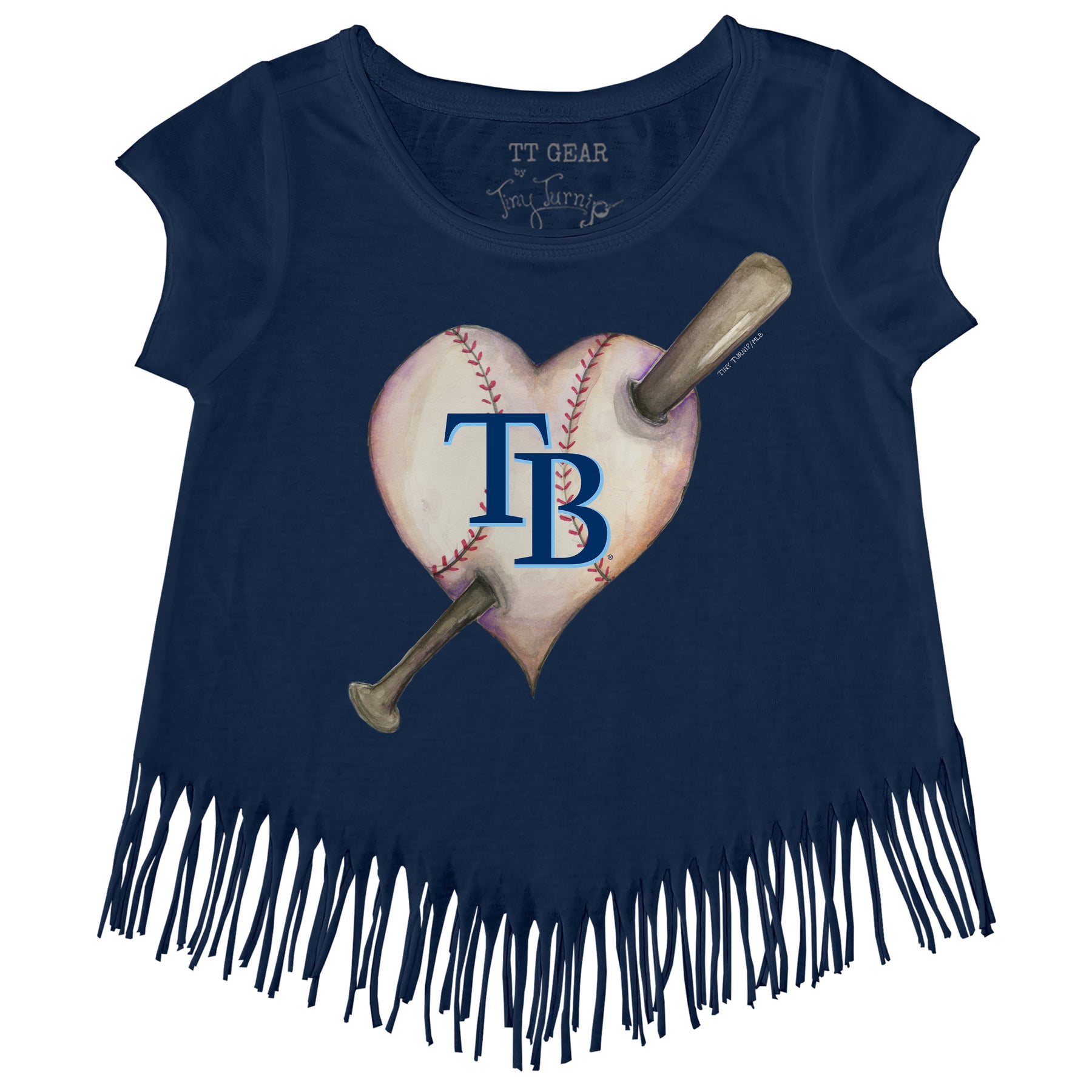 Tampa Bay Rays Heart Bat Fringe Tee