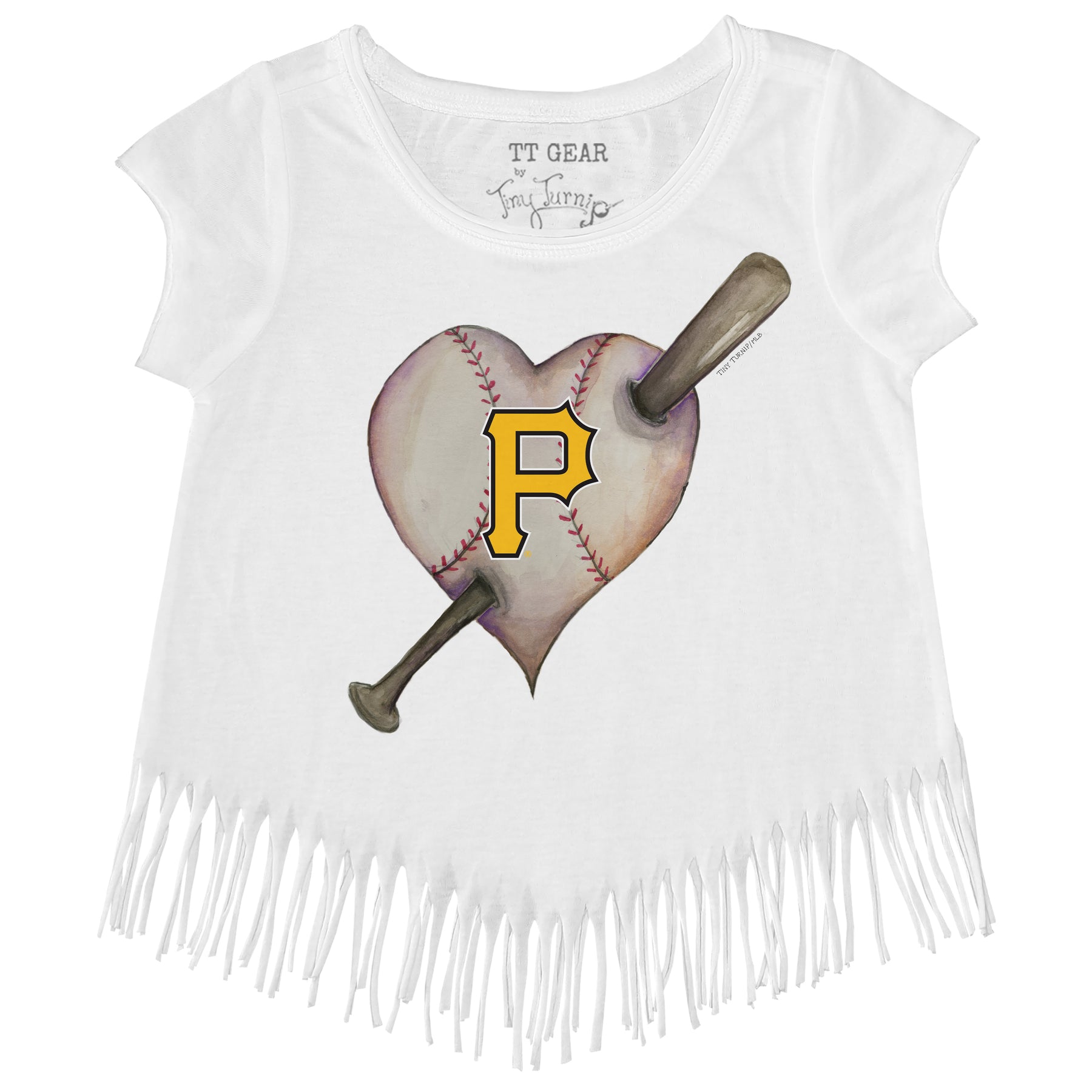 Pittsburgh Pirates Heart Bat Fringe Tee