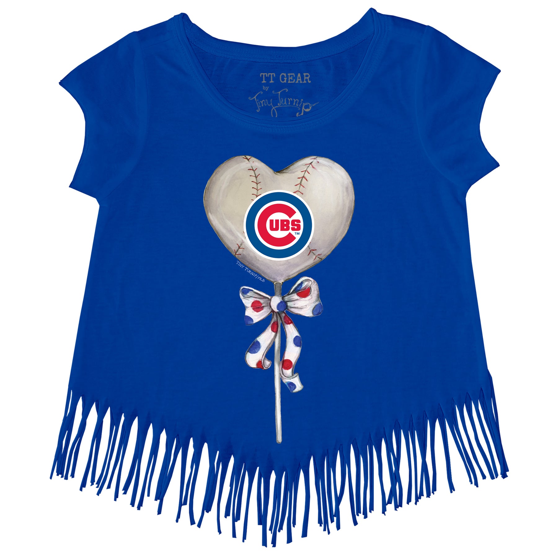 Chicago Cubs Heart Lolly Fringe Tee