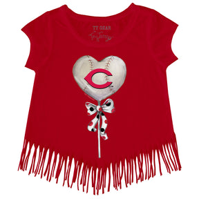 Cincinnati Reds Heart Lolly Fringe Tee