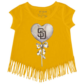 San Diego Padres Heart Lolly Fringe Tee