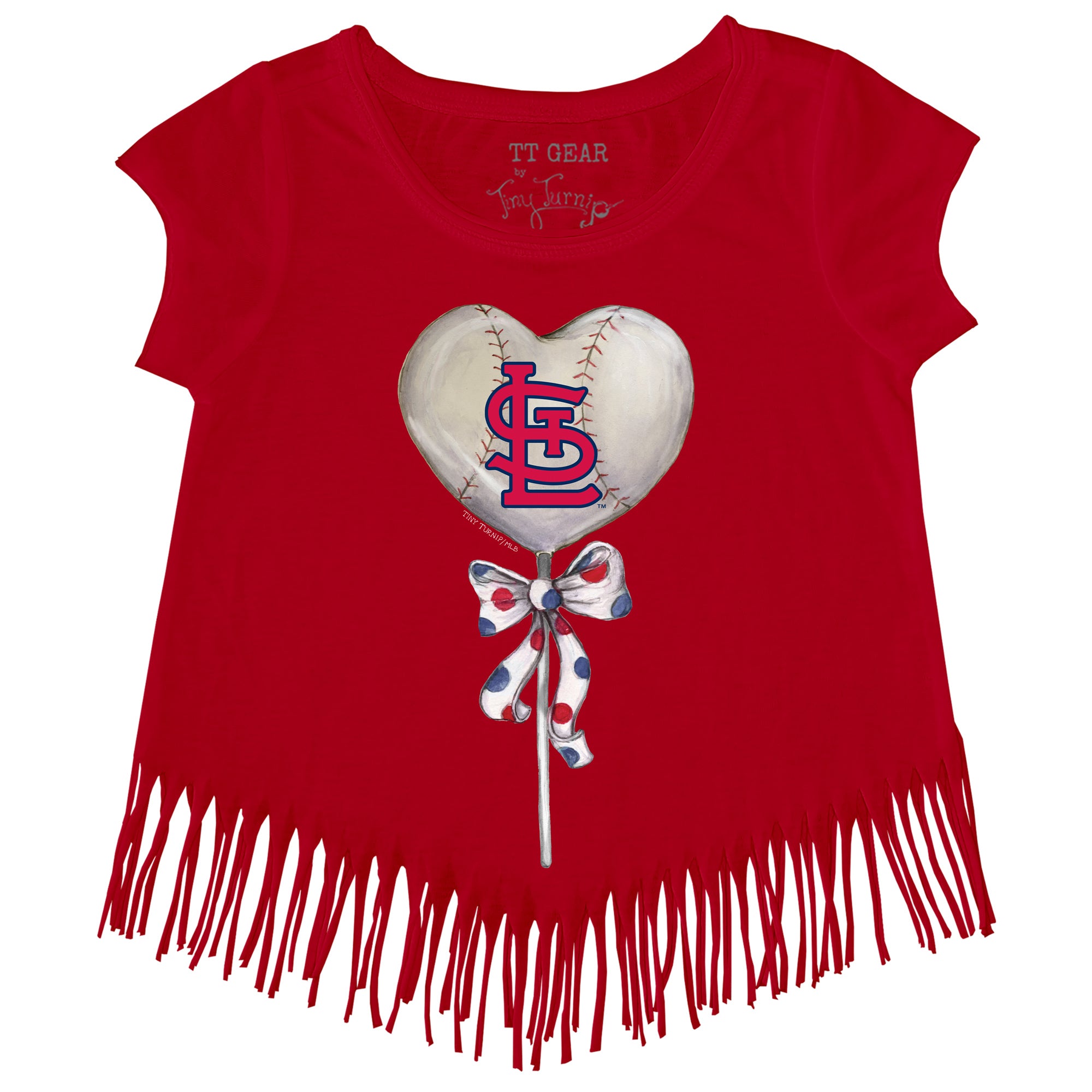 Toddler Tiny Turnip White St. Louis Cardinals Heart Lolly T-Shirt