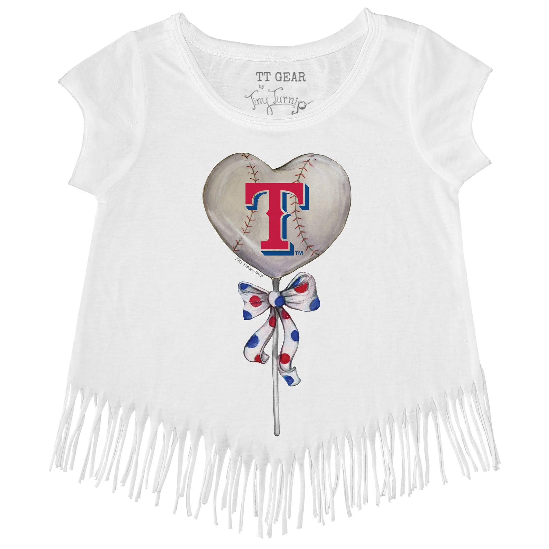Texas Rangers Heart Lolly Fringe Tee