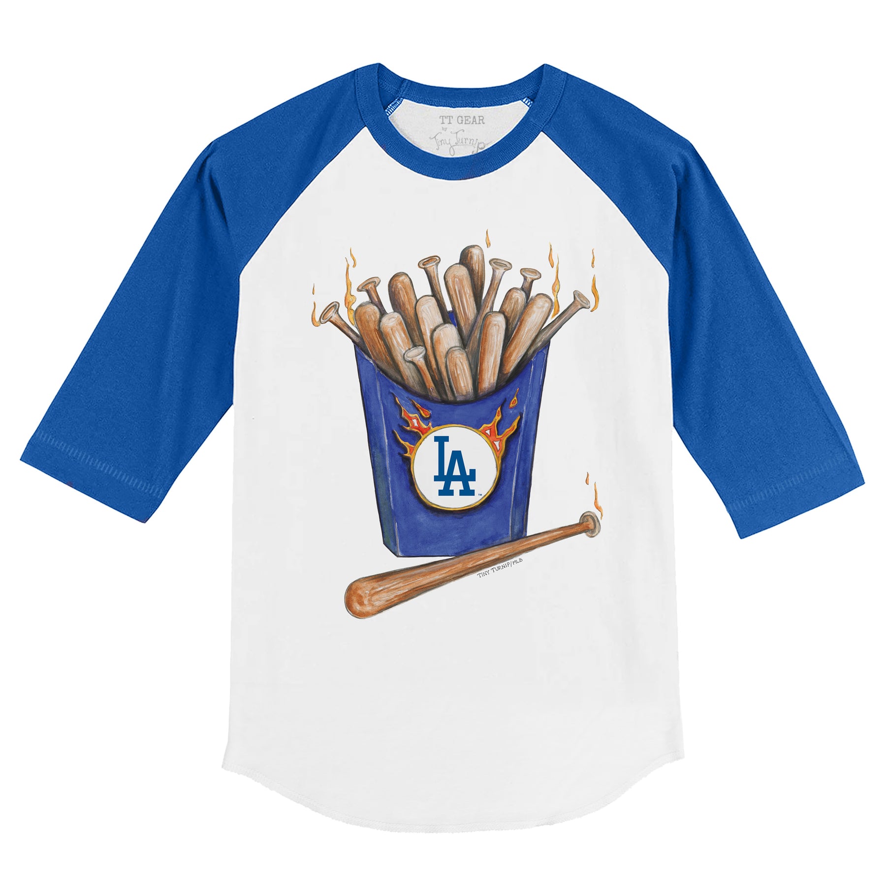 Los Angeles Dodgers Hot Bats 3/4 Royal Blue Sleeve Raglan