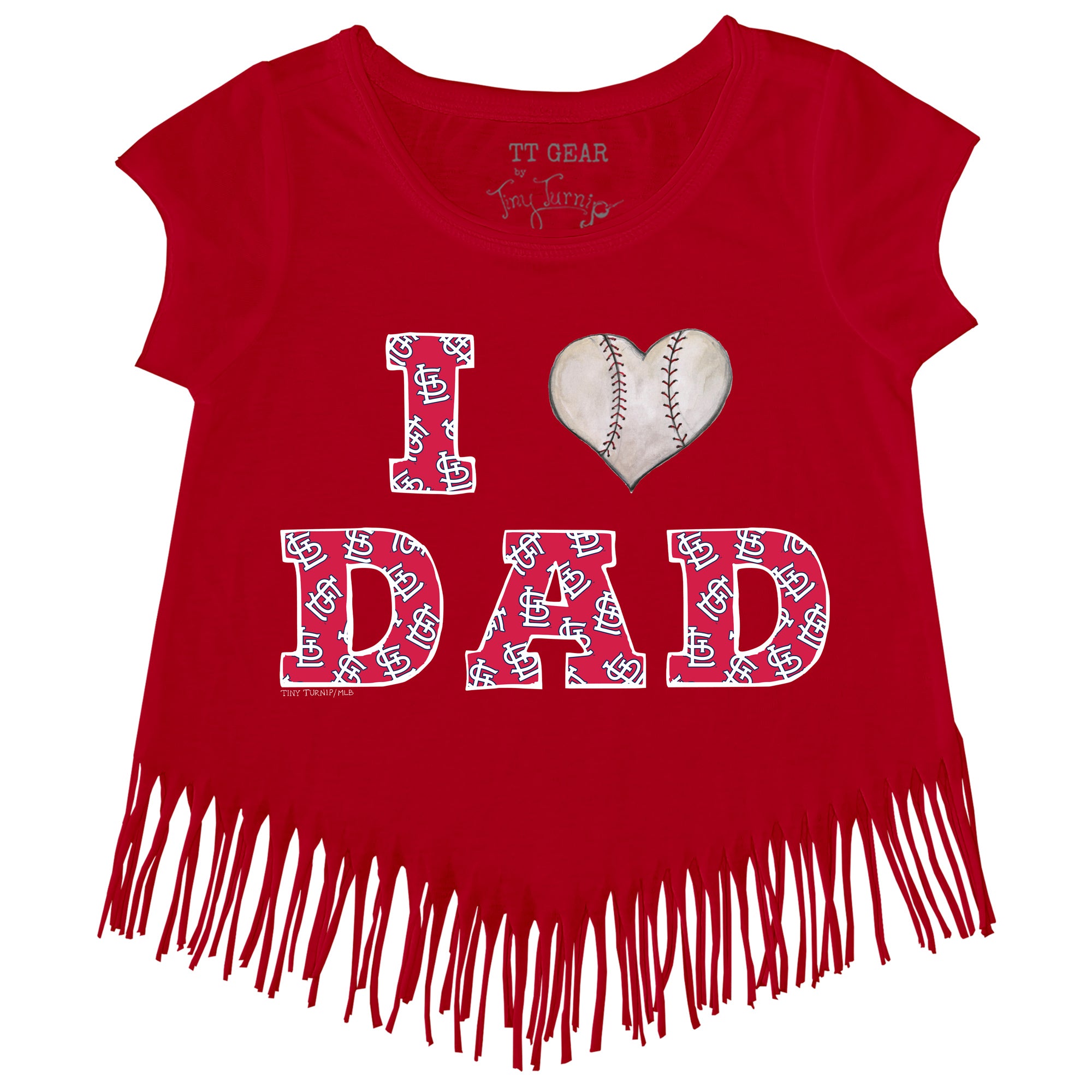 St. Louis Cardinals Tiny Turnip Infant I Love Dad 3/4-Sleeve Raglan T-Shirt  - White/Black