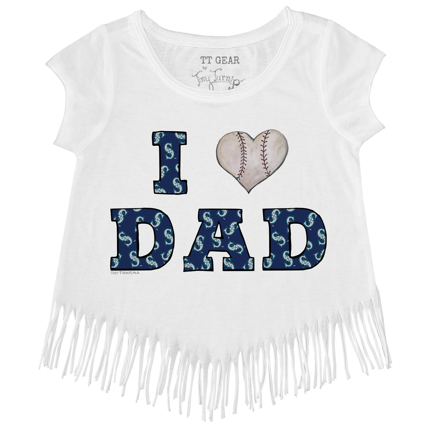 Seattle Mariners I Love Dad Fringe Tee