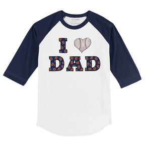 Detroit Tigers I Love Dad 3/4 Navy Blue Sleeve Raglan