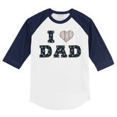 Milwaukee Brewers I Love Dad 3/4 Navy Blue Sleeve Raglan