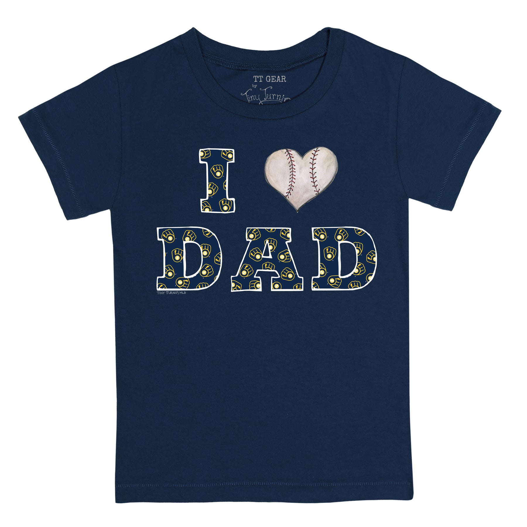 Milwaukee Brewers I Love Dad Tee Shirt 12M / Navy Blue