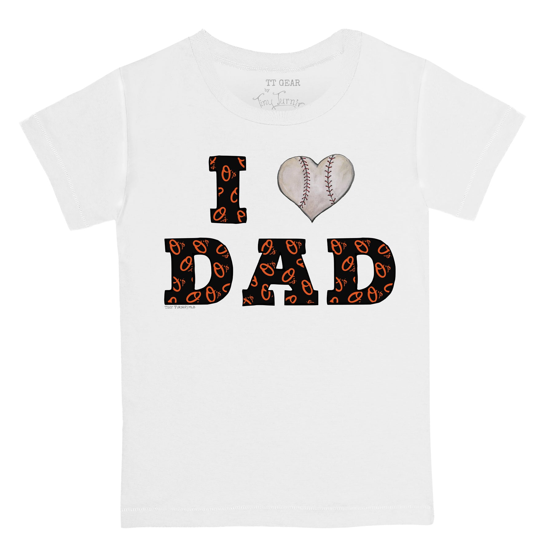 Baltimore Orioles I Love Dad Tee Shirt Youth Large (10-12) / White