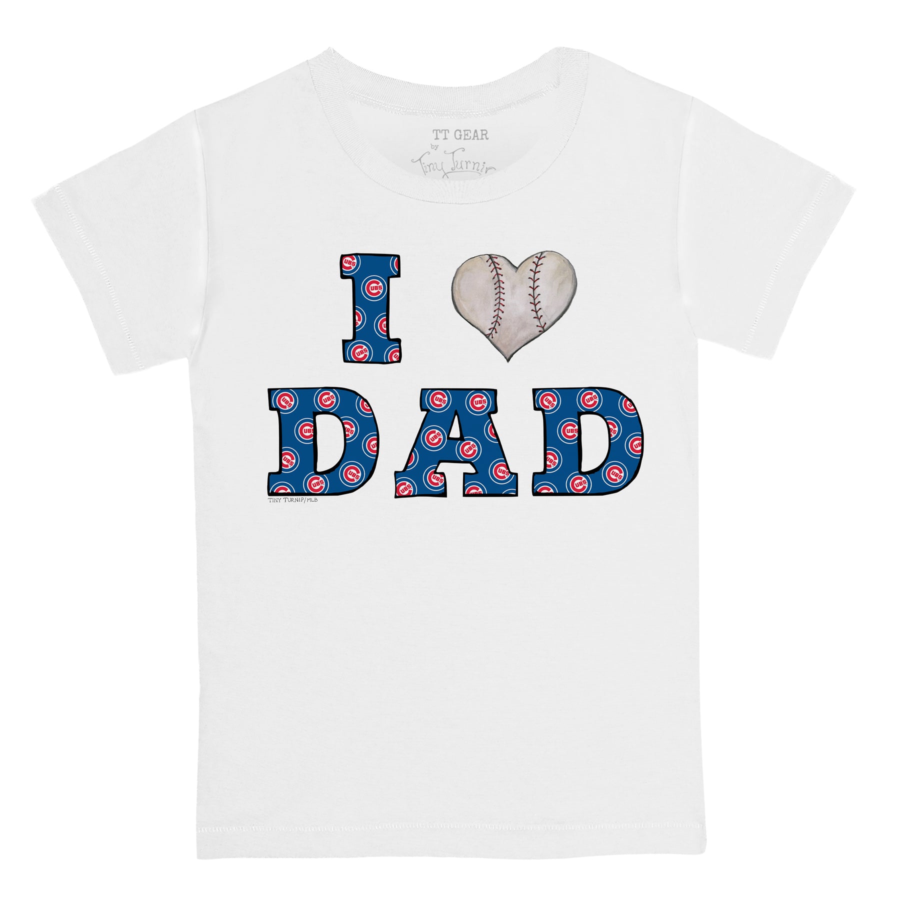 Infant Tiny Turnip Royal Chicago Cubs Heart Lolly T-Shirt